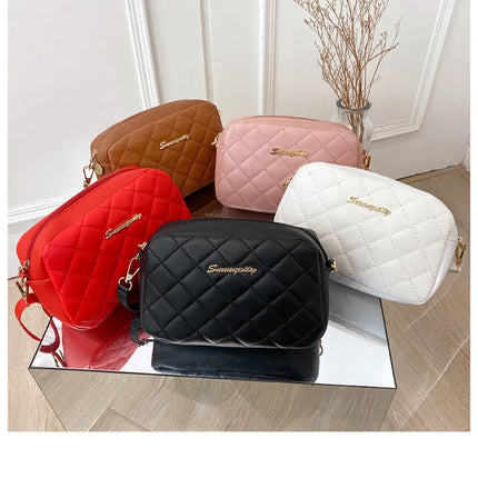 2026 tassel women's small crossbody bag trend diamond grid embroidery camera women's shoulder bag fashion chain crossbody bag