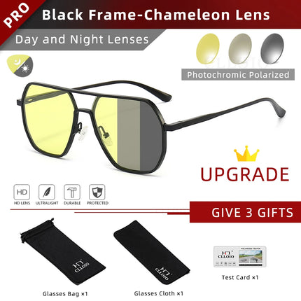 CLLOIO New Fashion Aluminum Photochromic Sunglasses Men Women Polarized Sun Glasses Chameleon Anti-glare Driving Oculos de sol