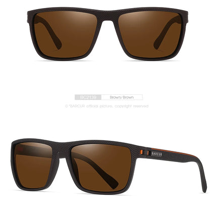 BARCUR Design TR90 Sunglasses Men Polarized Light Weight Sports Sun Glasses Women Eyewear Accessory Oculos UVAB Protection