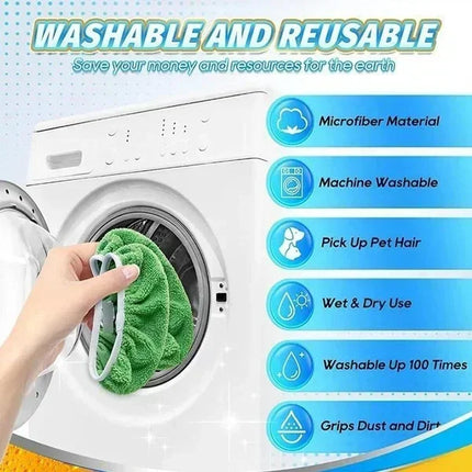 Eco-Friendly Mop Cover Set – 6-Pack Washable Flat Mop Pads for Dusting, Wet Mopping & Pet Hair Pickup, Reusable Alternative to