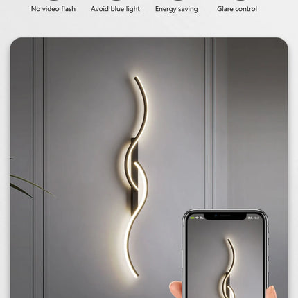Modern LED Wall Lamp Minimalist Led Light Bedroom Bedside Long Strip Wall Sconces Living Room Home Indoor Lighting Fixture