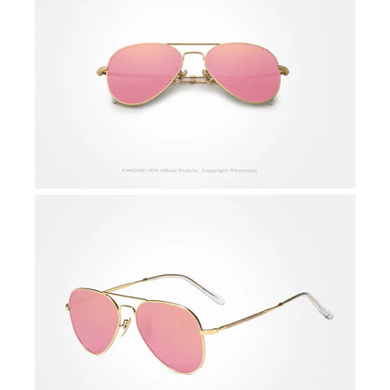 KINGSEVEN Pilot Alloy Sunglasses Polarization UV400 Anti-reflection Full Frame Parsnip Glasses Women Retro Luxury Eyewear