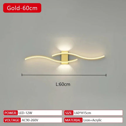 Long Strip LED Wall Lamp Modern Remote Control Dimming Living Roomdecor Wall Lamp Background Bedroom Bedside Home LED Lighting