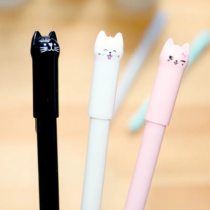 Set of 6 Cute Kitten Gel Pens, Suitable as Party Gifts for Boys and Girls, School Supplies, and Presents