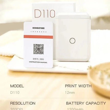 Niimbot D110 Portable Mini Printer Thermal Adhesive Sticker Label Printer Inkless Pocket Label Maker UV Printer For Mobile Label