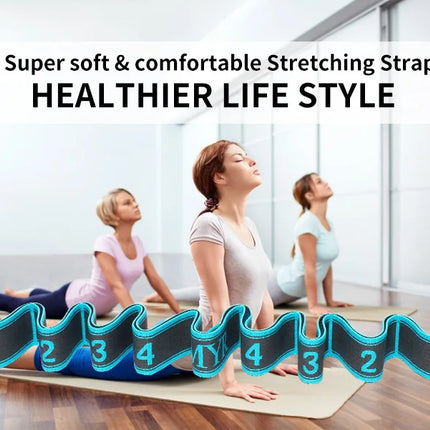 Elastic Yoga Stretching Strap with Loops, Stretch Strap for Ballet, Leg, Body, Stretch Band for Yoga, Dance, Pilates, Gymnastics