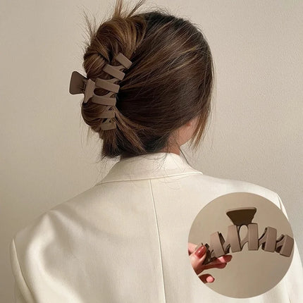 Women Hair Claw Clips Korea Coffee Beige Acrylic Large Hair Claw Hairpin Geometric Barrettes Crab Girl Headwear Hair Accessories