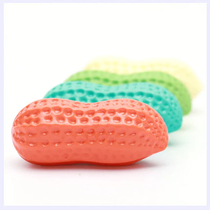 Dog Chewing Toy Simulation Peanut Squeaking Plaything Grinding Teeth Cleaning Anti Bite Rubber Cat Pet Toy Interactive Chew