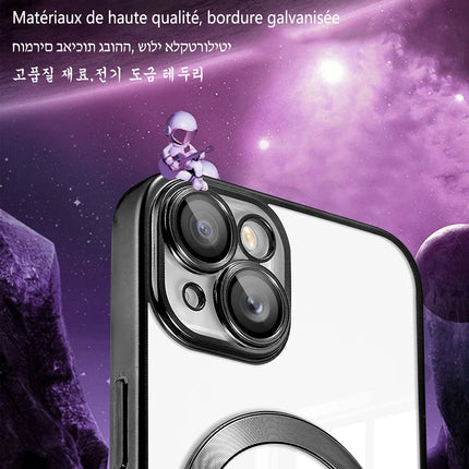 For Magsafe Fashion Plating Lens Protector Case For iPhone 11 12 13 14 15 Pro Max Plus Silicone Wireless Magnetic Charging Cover