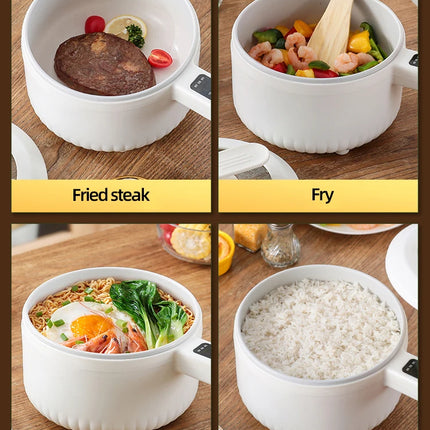 600W Electric Cooking Pot Rice Cooker Hotpot  Multicooker Pancake Smart Electric Skillet Fried Pan 1.6L Food Steamer 220V