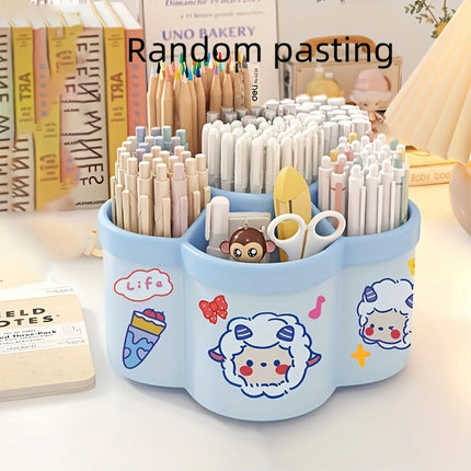 360 Rotating Pen Holder Desk Organizers with 6 Slots Desk Pencil Pen Holder Large Capacity Pen Organizers Home Office Art Supply