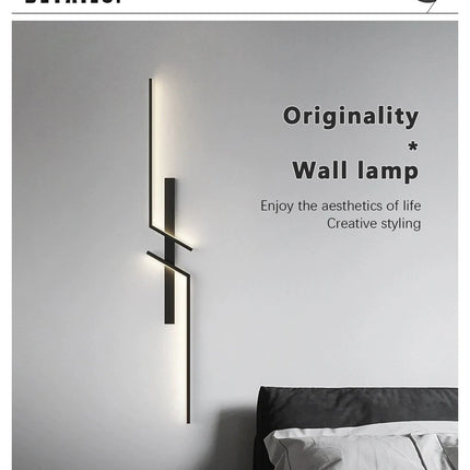Modern LED Wall Lamp Minimalist Led 13W-18W Light Bedroom Bedside Long Strip Wall Sconces Living Room Home Indoor Lighting