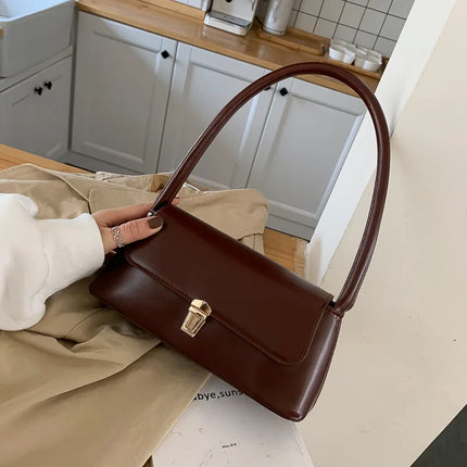 Korean Style Underarm Female Bag PU Minimalist Women Handbag 2025 New Fashion Shoulder Bag Solid Color Daily Commuter bag