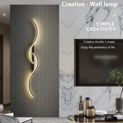 Modern LED Wall Lamp Minimalist Led Light Bedroom Bedside Long Strip Wall Sconces Living Room Home Indoor Lighting Fixture