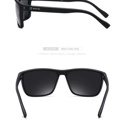 BARCUR Design TR90 Sunglasses Men Polarized Light Weight Sports Sun Glasses Women Eyewear Accessory Oculos UVAB Protection