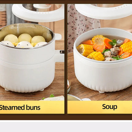 600W Electric Cooking Pot Rice Cooker Hotpot  Multicooker Pancake Smart Electric Skillet Fried Pan 1.6L Food Steamer 220V