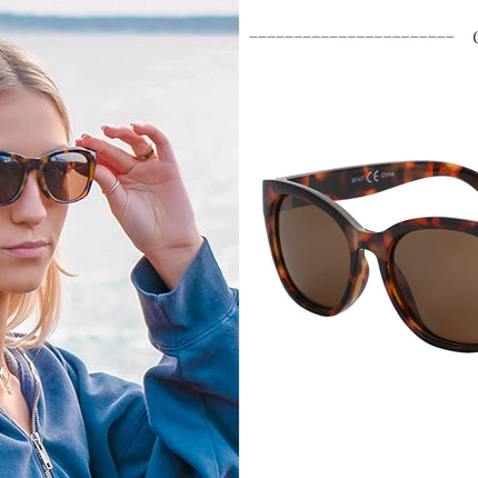 ZENOTTIC Fashion Cateye Polarized Sunglasses for Women - Oversized Sun Glasses UV400 Protection Retro Shades Designer Style