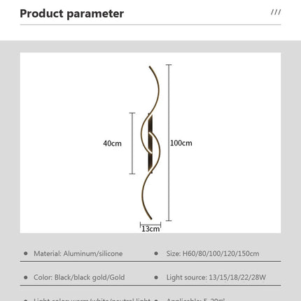 Modern LED Wall Lamp Minimalist Led Light Bedroom Bedside Long Strip Wall Sconces Living Room Home Indoor Lighting Fixture