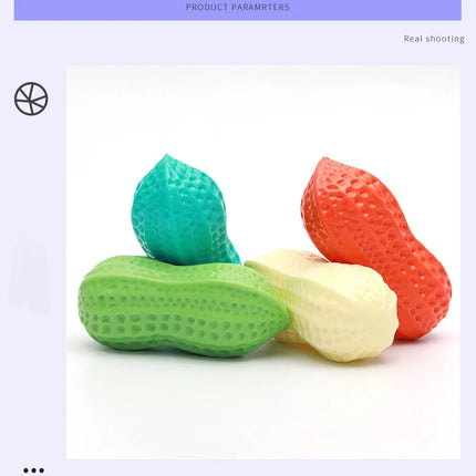 Dog Chewing Toy Simulation Peanut Squeaking Plaything Grinding Teeth Cleaning Anti Bite Rubber Cat Pet Toy Interactive Chew
