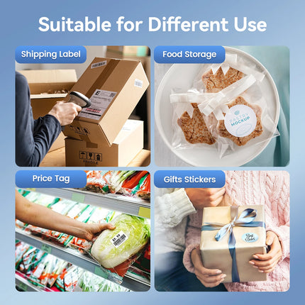 Thermal Label Printer Portable No Ink Required 203DPI 4x6 for Small Business Bluetooth USB High Speed Express Airway Bill