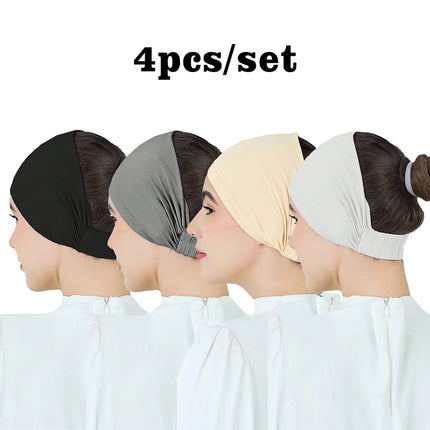 Solid Hairband Wide Hair Bands Elastic Headband Scarf For Muslim Woman Hair Hoop Headwrap Hairstyles Fashion Hair Bandana