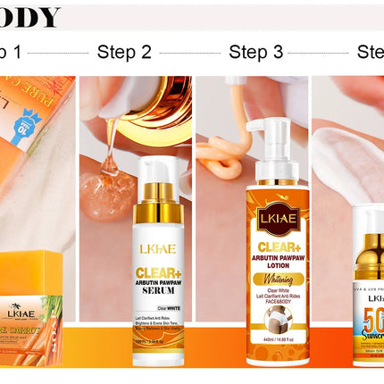 LKIAE Arbutin And Vitamin C Lightening Skin Care Kit, Brighten Dull Skin, Moisturizing, Dark Spot Corrector, For All Skin Tone