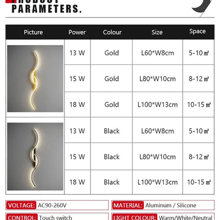 Modern LED Wall Lamp Bedrooms Living Room Indoor Lighting Tv Sofas Bedside Backgrounds Decor Lights Strip Minimalist Wall Light