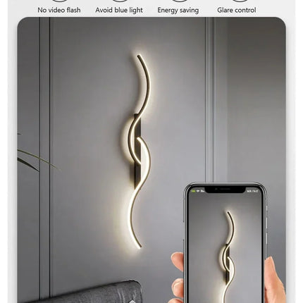 Modern LED Wall Lamp Bedrooms Living Room Indoor Lighting Tv Sofas Bedside Backgrounds Decor Lights Strip Minimalist Wall Light