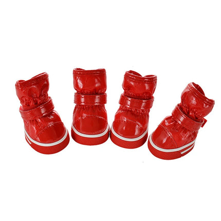 4Pcs/set Pet Shoes Winter Warm Waterproof Slip Fleece Dog Snow Boots for Dogs Puppy Rain Footwear Accessories Chihuahua Bulldog