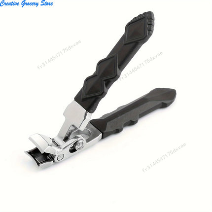 Professional Stainless Steel Toenail Clippers for Seniors, Wide Jaw, Angled Head, Concave Blade
