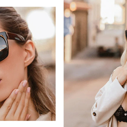 ZENOTTIC Fashion Cateye Polarized Sunglasses for Women - Oversized Sun Glasses UV400 Protection Retro Shades Designer Style