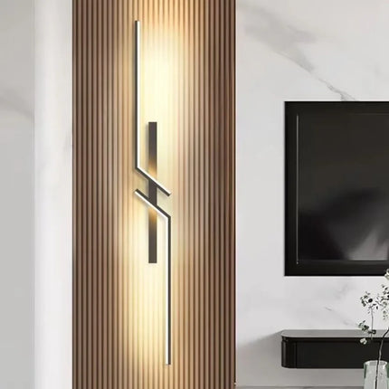 Long Strip LED Wall Lamp Modern Remote Control Dimming Living Roomdecor Wall Lamp Background Bedroom Bedside Home LED Lighting