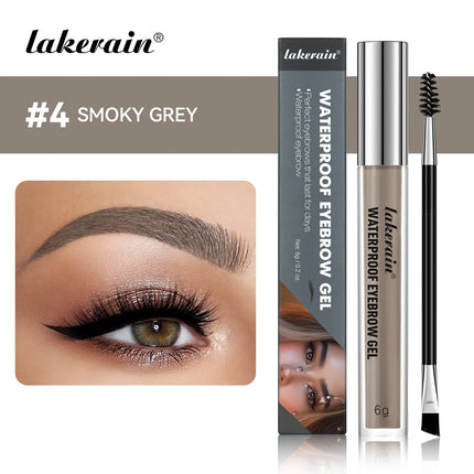 Lakerain Waterproof Eyebrow Gel Long Lasting Highly Pigmented Liquid Eyebrow Makeup Sweatproof Natural Black Brown