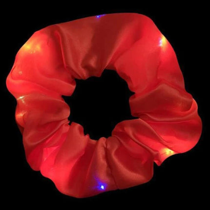 Fashion LED Luminous Hair Scrunchies Light Up Glowing Scrunchy Hair Band For Girls Flashing Hair Tie Hair Rope Hair Accessories