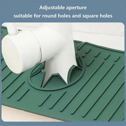 Silicone Faucet Water Catcher Mats,Kitchen Sink Spill-Proof Drying Pads,Anti-Slip Drain and Splash Guard Water Catcher Mat