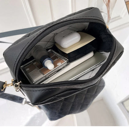 2026 tassel women's small crossbody bag trend diamond grid embroidery camera women's shoulder bag fashion chain crossbody bag