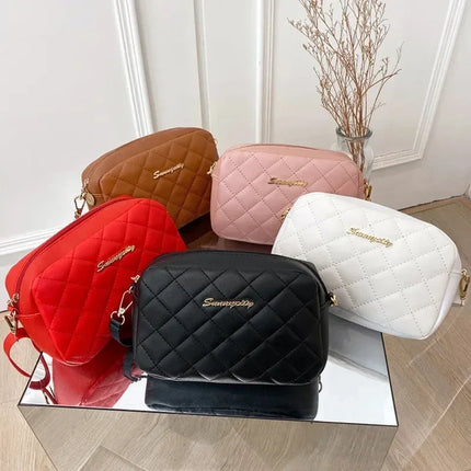 2026 tassel women's small crossbody bag trend diamond grid embroidery camera women's shoulder bag fashion chain crossbody bag
