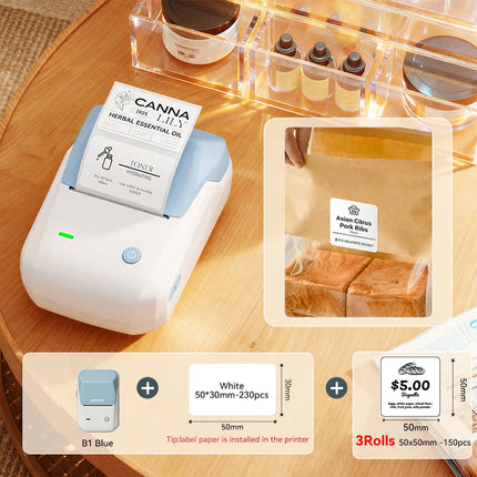 NIIMBOT B1 Portable Thermal Printer With Tapes 2 Inch Adhesive Label Printer Mini Bluetooth Sticker Maker Support Smartphones PC