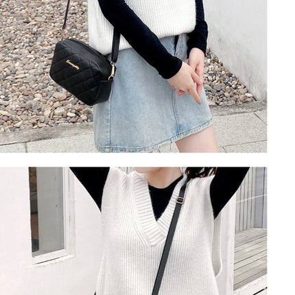 2026 tassel women's small crossbody bag trend diamond grid embroidery camera women's shoulder bag fashion chain crossbody bag