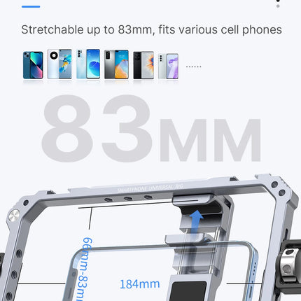 Ulanzi Universal Smartphone Video Rig Phone Cage with Dual Hand Grip Phone Vlog for iPhone Android Smartphone Photography