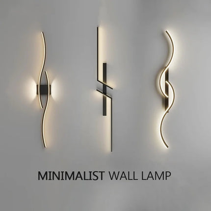 Long Strip LED Wall Lamp Modern Remote Control Dimming Living Roomdecor Wall Lamp Background Bedroom Bedside Home LED Lighting