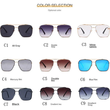 New Gradient Square Vintage Sunglasses For Men Women Luxury Sun Glasses Fashion Male Driving Fishing Eyewear UV400 Óculos De Sol