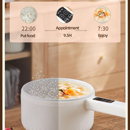 600W Electric Cooking Pot Rice Cooker Hotpot  Multicooker Pancake Smart Electric Skillet Fried Pan 1.6L Food Steamer 220V