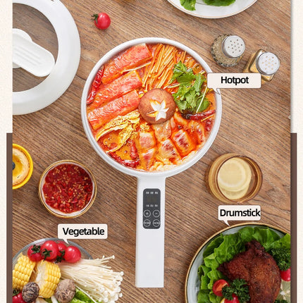 600W Electric Cooking Pot Rice Cooker Hotpot  Multicooker Pancake Smart Electric Skillet Fried Pan 1.6L Food Steamer 220V