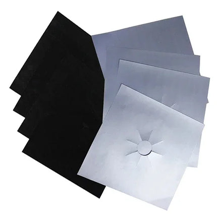 4 Pcs Square Foil Gas Hob Protector Liner Easy Clean Reusable Protection Pad Gas Stove Stovetop Protector Kitchen Accessories