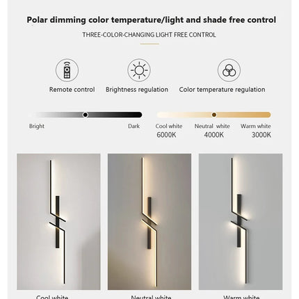 Modern LED Wall Lamp Minimalist Led 13W-18W Light Bedroom Bedside Long Strip Wall Sconces Living Room Home Indoor Lighting