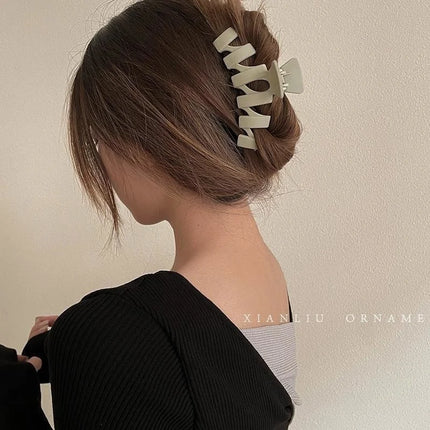 Women Hair Claw Clips Korea Coffee Beige Acrylic Large Hair Claw Hairpin Geometric Barrettes Crab Girl Headwear Hair Accessories