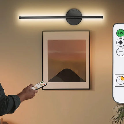 Wall Sconces Battery Operated Wireless USB Rechargeable Wall Lights with Remote Control 360° Rotation LED Dimmable Picture Lamp