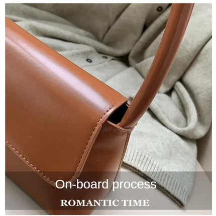Korean Style Underarm Female Bag PU Minimalist Women Handbag 2025 New Fashion Shoulder Bag Solid Color Daily Commuter bag