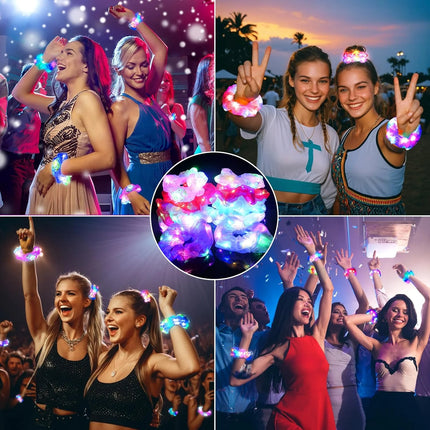 Fashion LED Luminous Hair Scrunchies Light Up Glowing Scrunchy Hair Band For Girls Flashing Hair Tie Hair Rope Hair Accessories